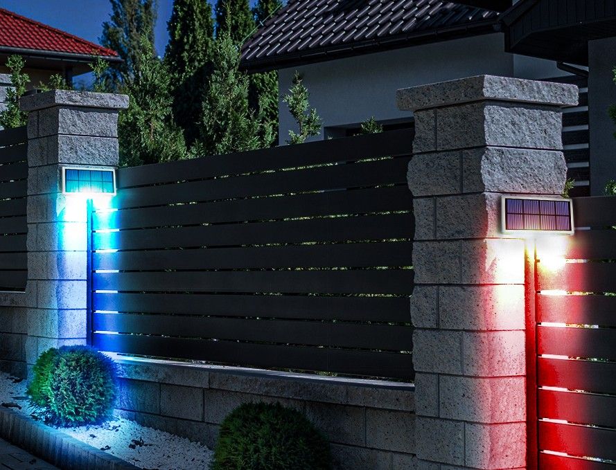 LED屋外ソーラーウォールライトライトステップランプレンズデザインスーパーブライトIP67防水防止防止防止階段照明装飾ガーデンデッキの照明を￥1,494  DHgate