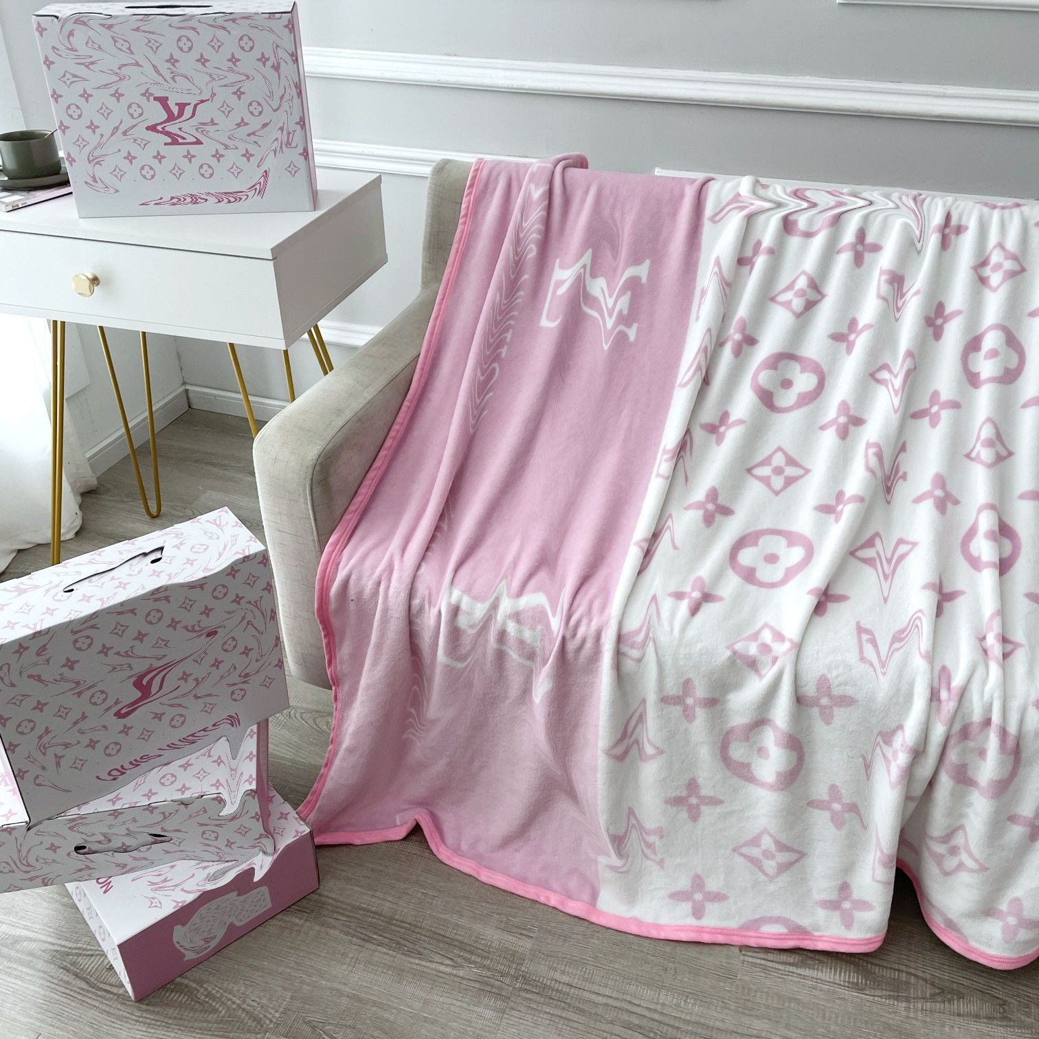 Designer Sofa Blanket Cover 150X200cm Brand Letter L Air Fashion