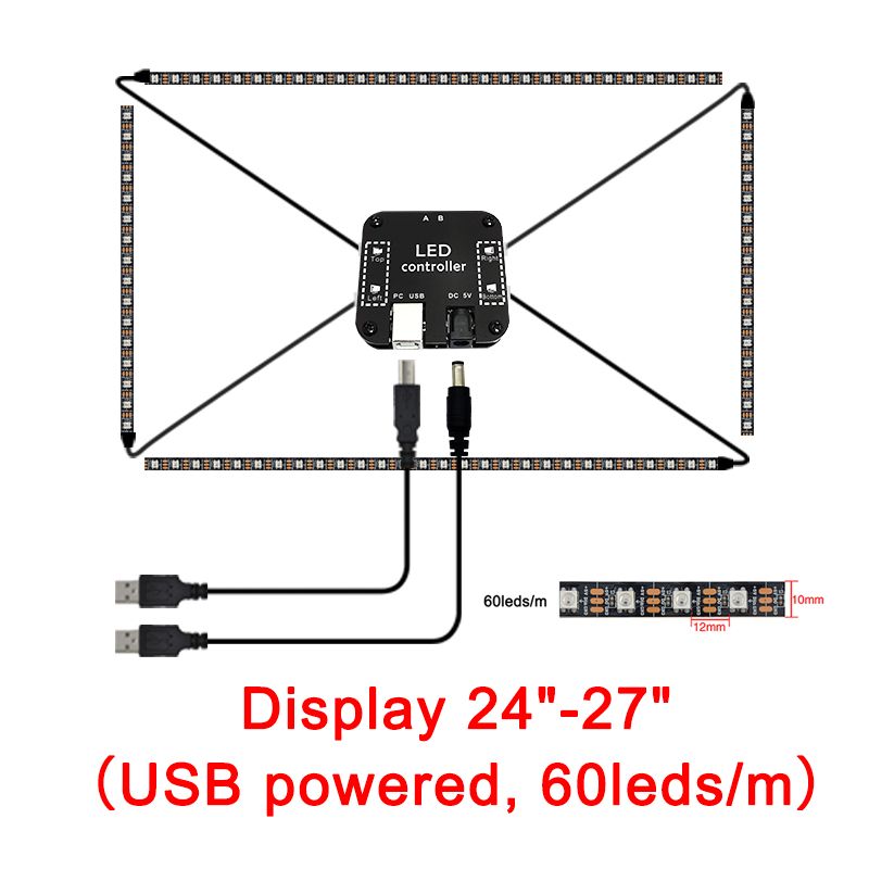 60LEDS 24 à 27 pouces