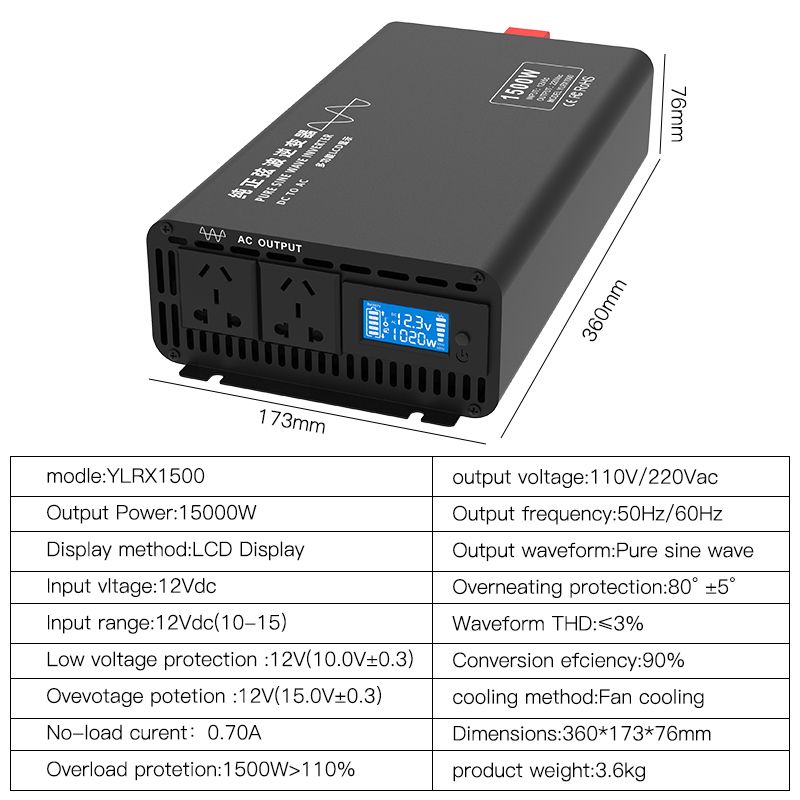 12V1500W110V