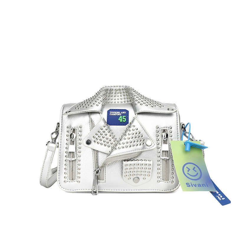 silver shoulder bag