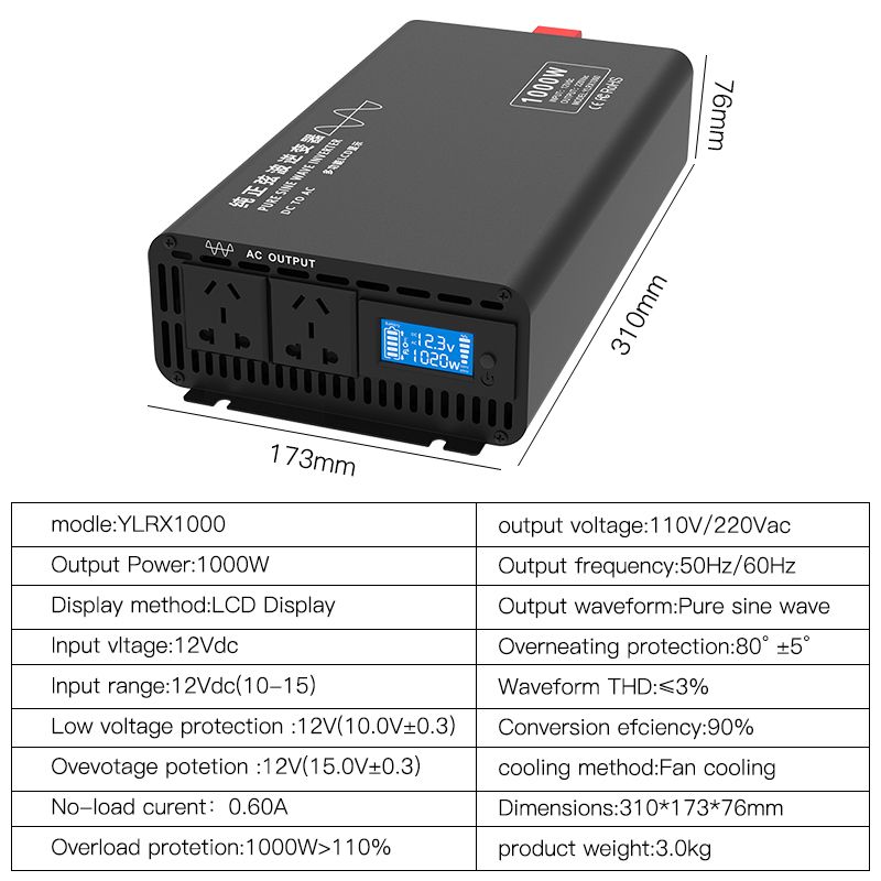 12V1000W110V