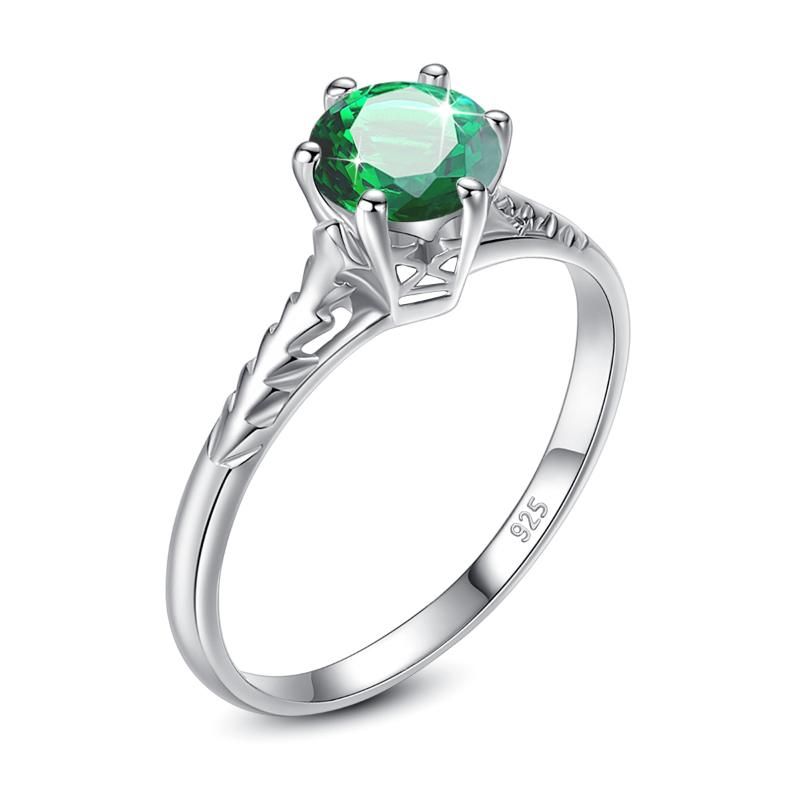 Emerald E Sterling sliver