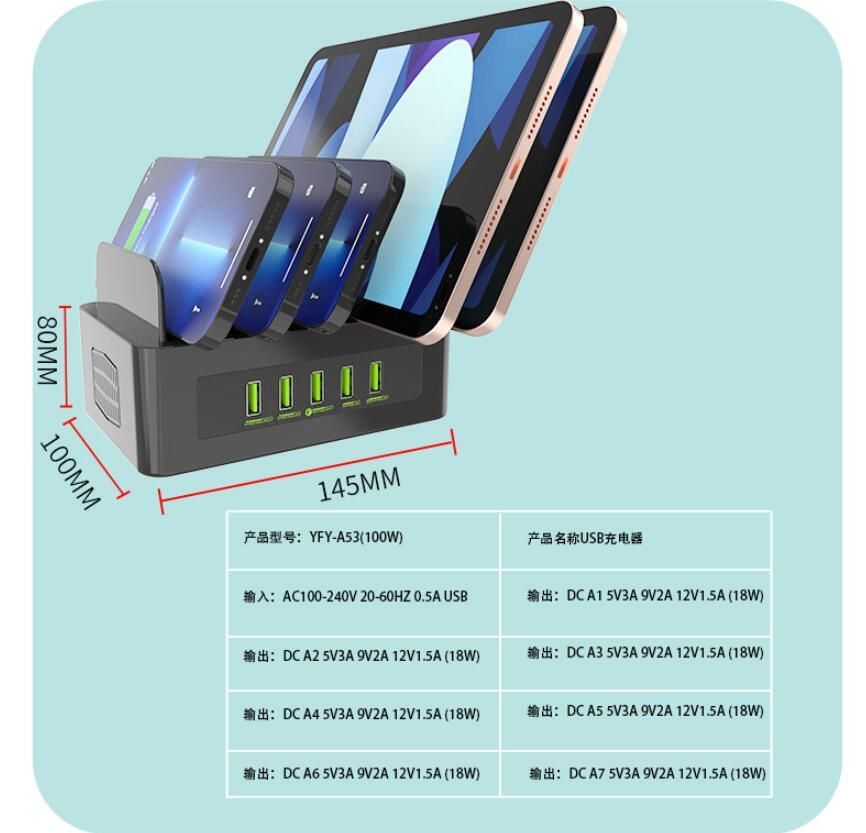 5 portas USB QC3.0