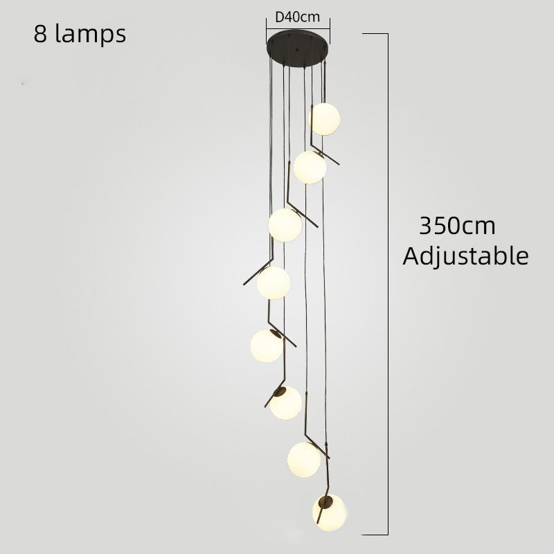 Black 8 lampes Lumi￨re blanche