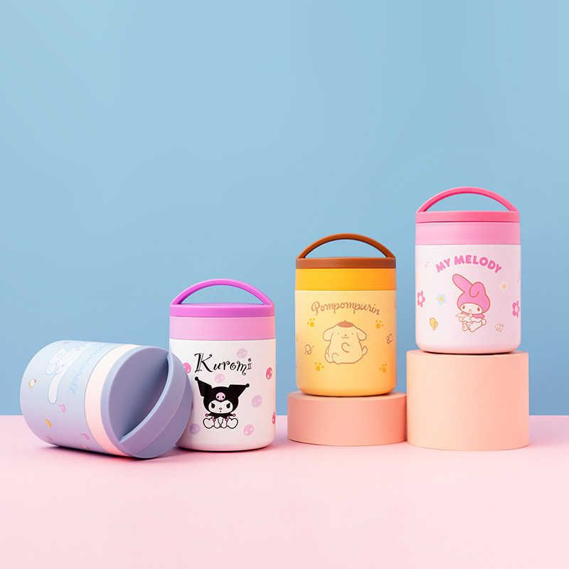 420ml Sanrioed Thermos Cup Kawaii Anime Kuromi Cinnamoroll Thermal Bottle  304 Stainless Students Portable Water Bottle Kids Gift