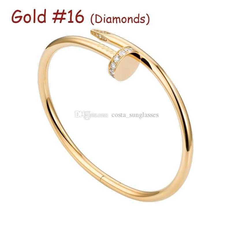 Oro # 16 (diamanti del braccialetto per unghie)