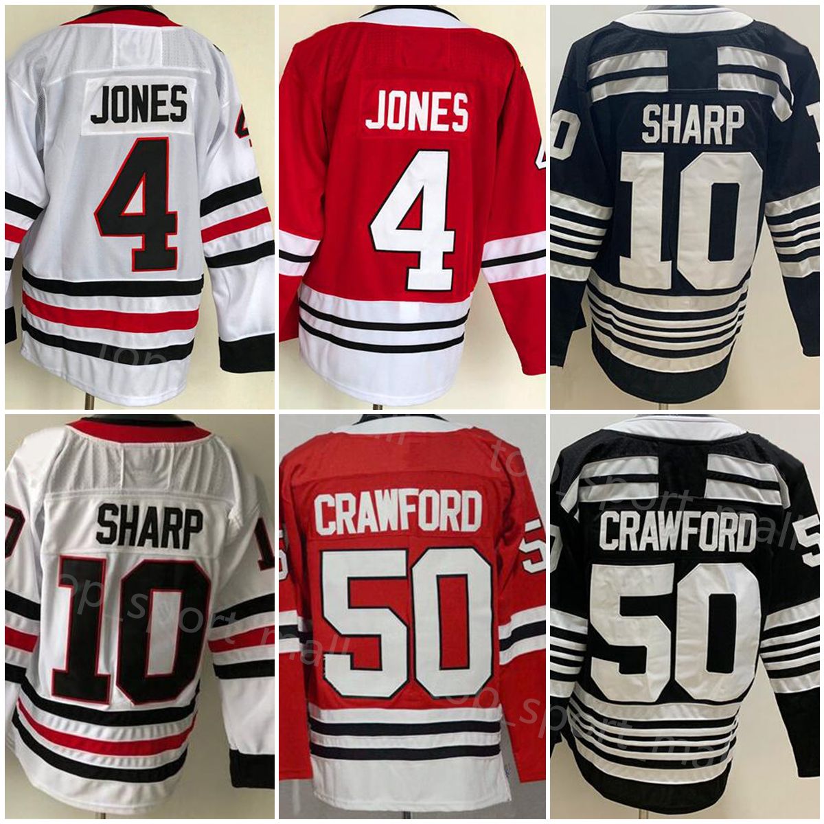 Man Reverse Retro Ice Hockey 88 Patrick Kane Jerseys 19 Jonathan Toews  Jersey h Jones 50 Corey Crawford 10 Sharp Team Color Red Black White  Stitched For Men From 17,66 €