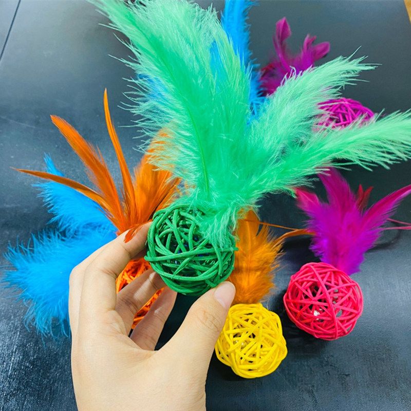 Rattan Ball Feather 1pc Random Color