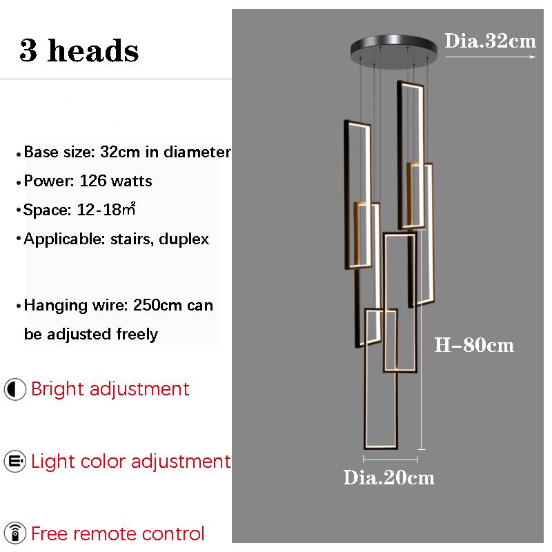 3 luci - Dimming da 80 cm con telecomando