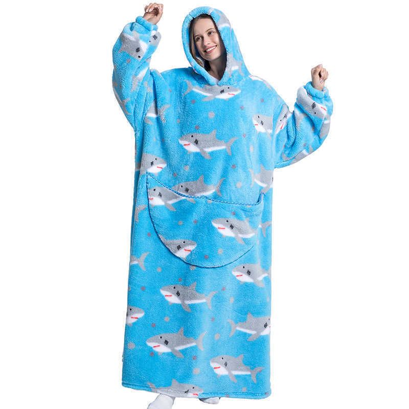 Shark-onesie bleu