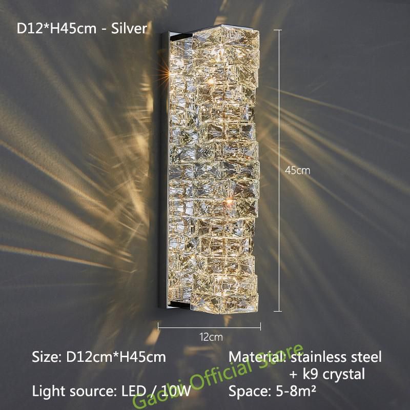 D12cm H45cm Silver White Light