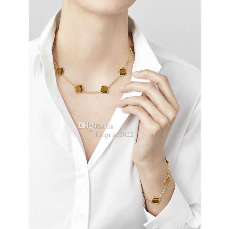 Gold Tiger Eyes Necklace +bracelet Set