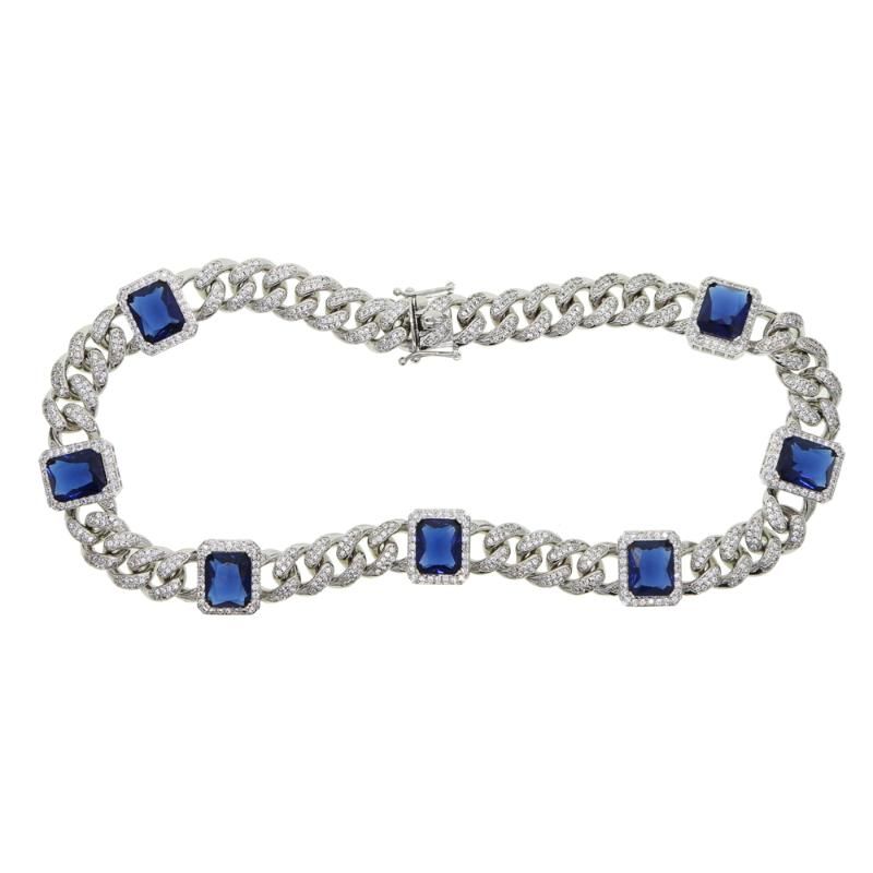 silver blue cz 41cm