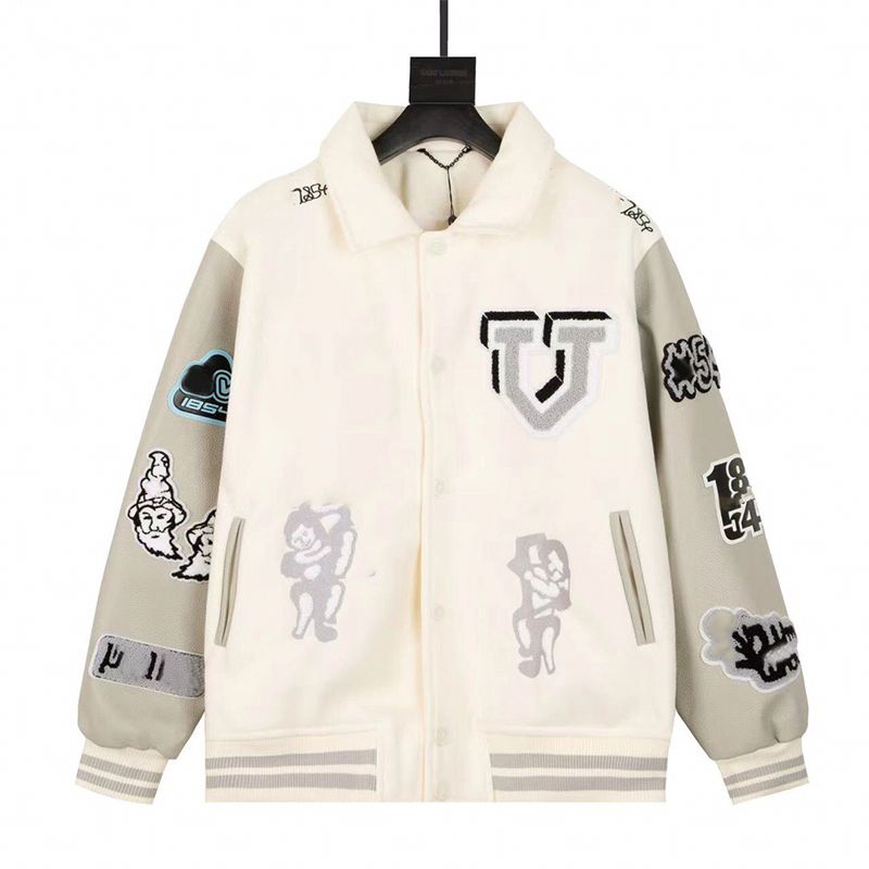 MULTI PATCHES MIXED LEATHER VARSITY BLOUSON Jacket Arms With Bouclette  Embroidered Patches Jackets Men Women Designer Striped Wool Ribs On From  Mooncn, $122.74