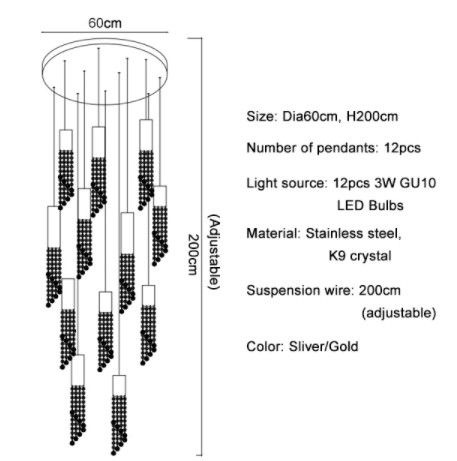 Dia60cm 12 lights