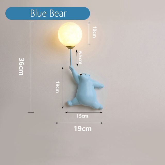 Lâmpada branca de urso azul