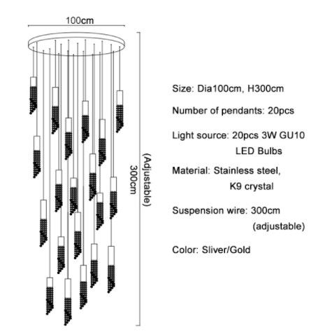 Dia100cm 20 lights