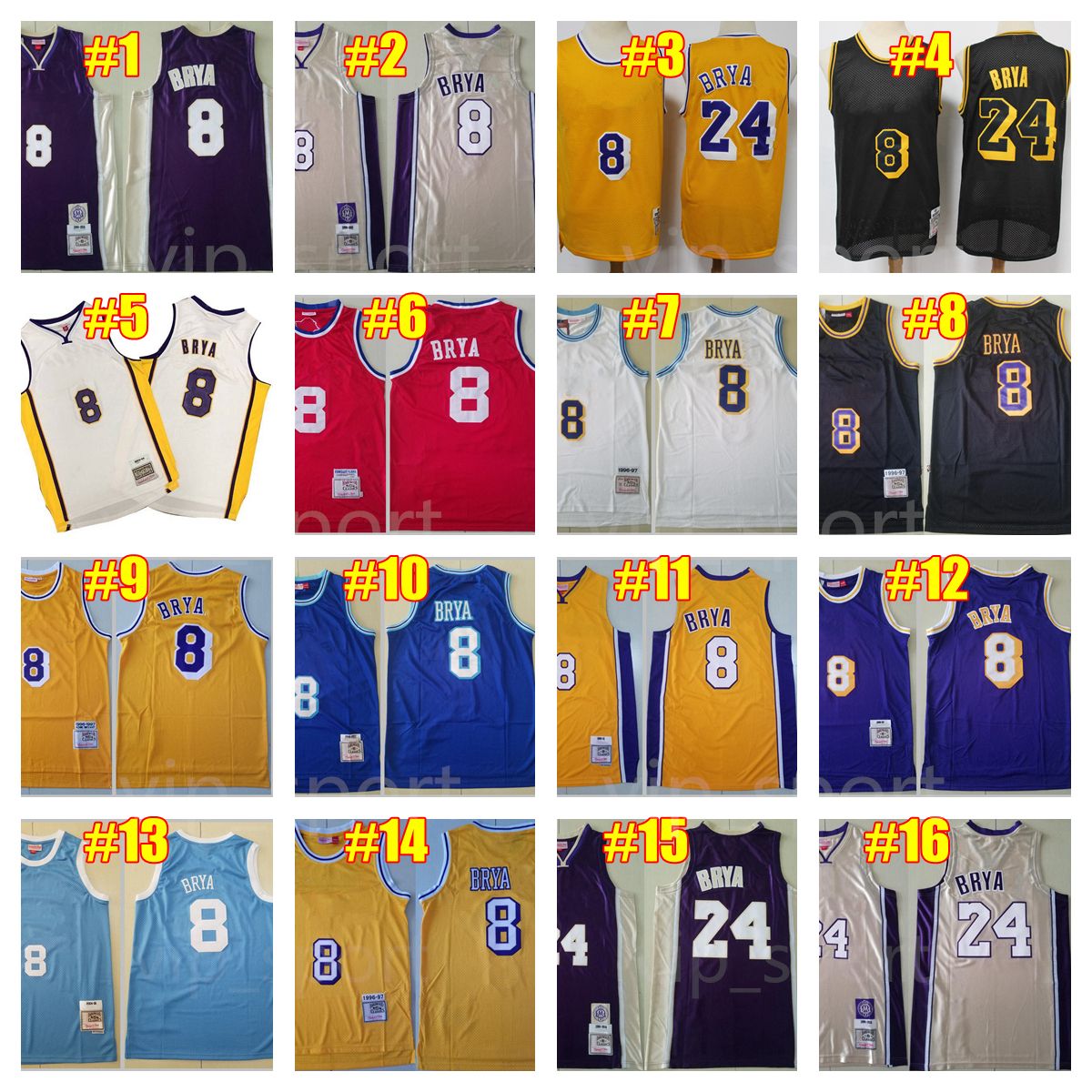 NBA_ Los's Angeles's Lakers's Basketball jersey 24BRYANT Wilt Chamberlain  13 Dennis Rodman 73 Jerry West 44 Johnson 32 33 34''nba''Jersey 