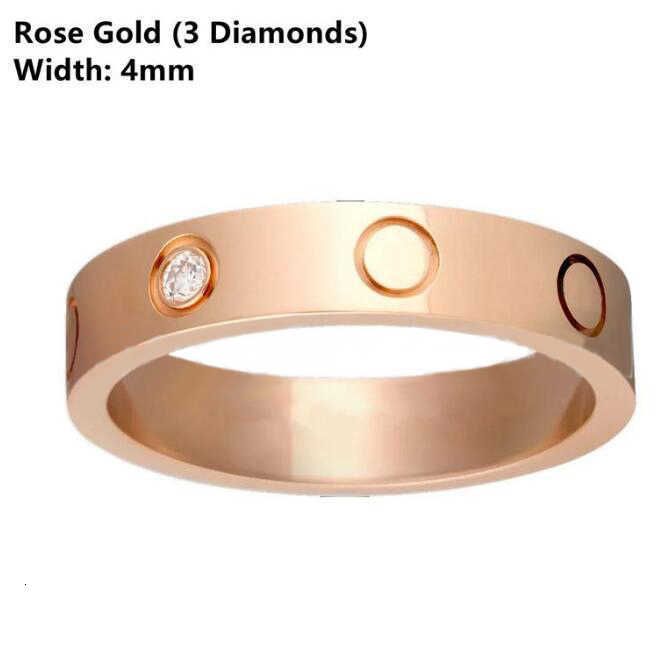 4 mm rose goud met diamant