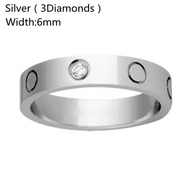 6mm Silver with Diamond