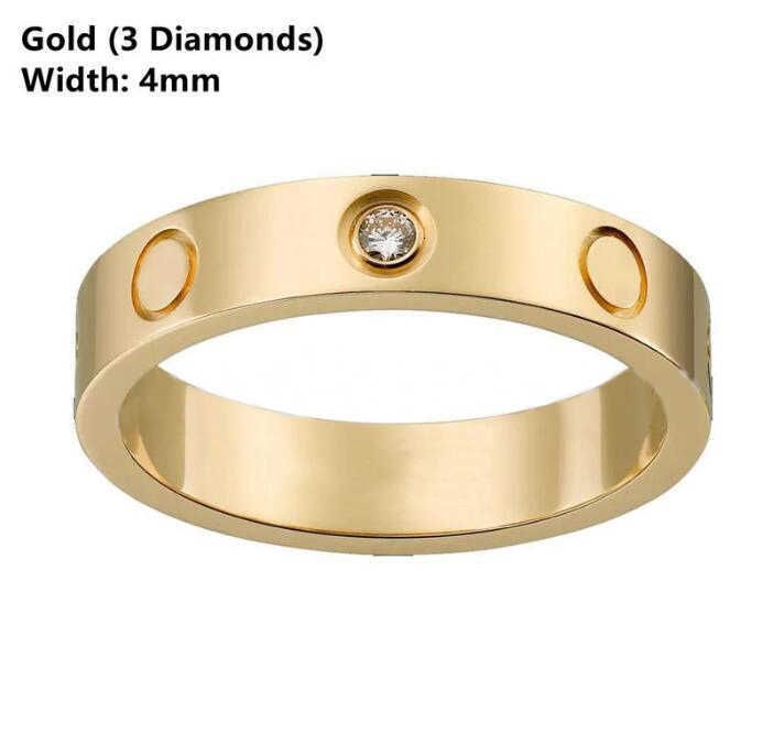 4mm Gold with Diamond