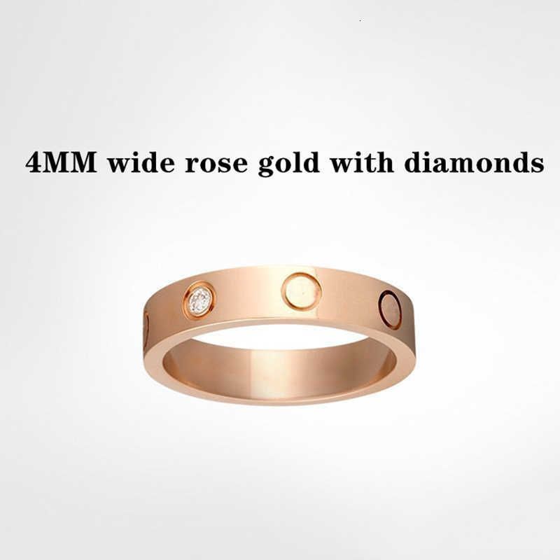4mm Rose Gold with Diamonds + Dust Bag