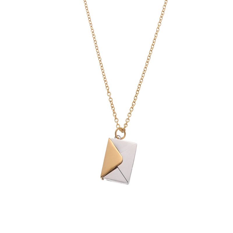 Ketten Enveloppe Locket Halskette Mat Gold Rose Sier Faarf Love You Secret Hidden Message Pendant Kaddos Bijouen_voghion.com