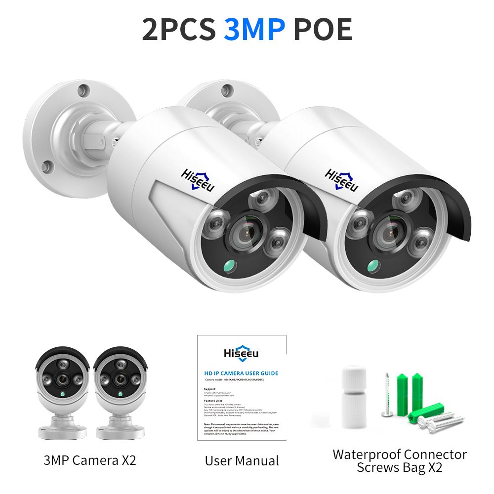 2 STÜCKE 3MP PoE-3,6mm