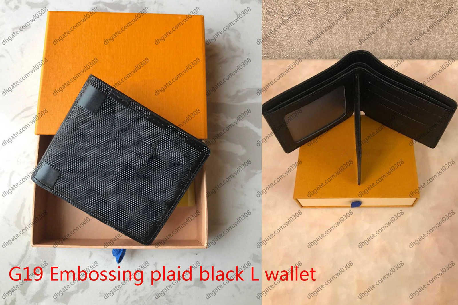 G19 wytłoczanie w kratę Black L portfel