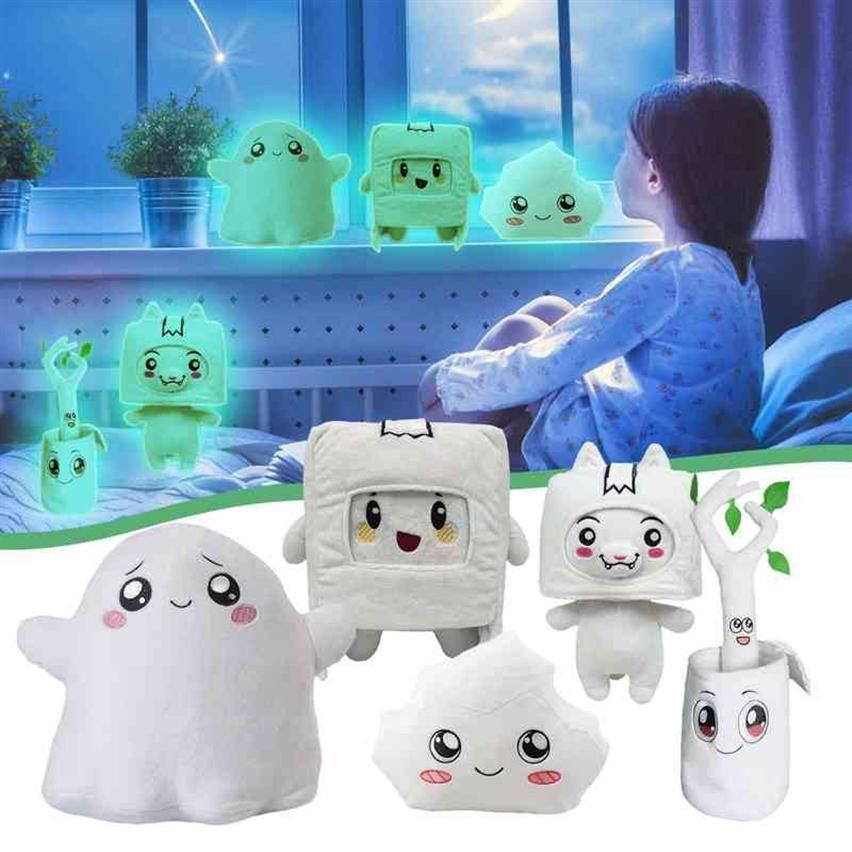 Lankybox Glow In The Dark Plush Foxy Boxy Ghosty Lanky Box Removable Soft Toy Children Gift