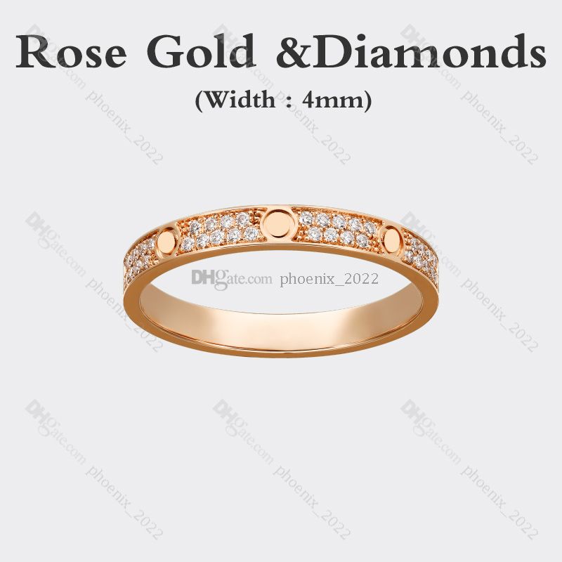 Rose Gold (4mm) -Diamonds Love Bague