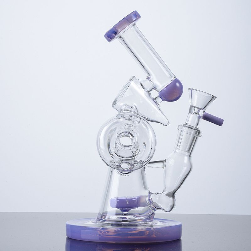 Milky Purple Bong With Bowl