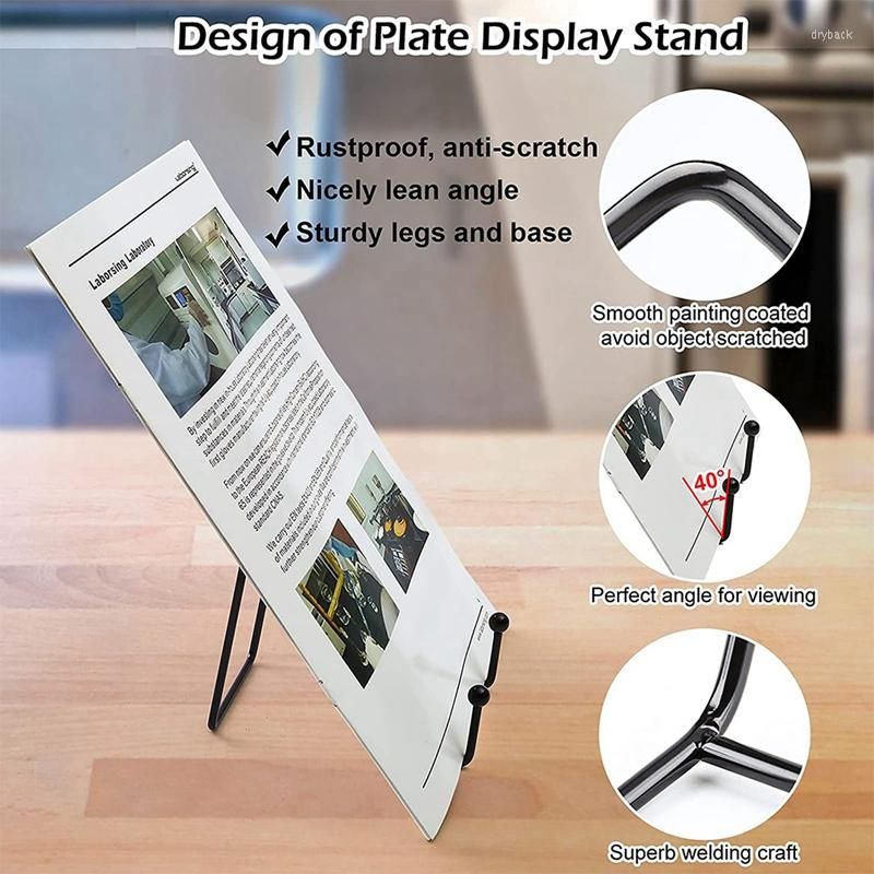 Phone Holder Tablet Plate Display Stand Picture Easel Metal Plate Stand  Holder Display Frame Photo Decorative Plate Tabletop Art