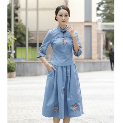 BLAUWE QIPAO SET S