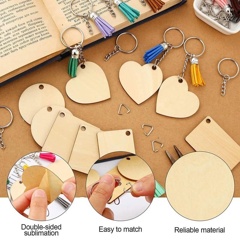 160 Sublimation Blank Products, Sublimation Keychain Blank Bulk Set With  Heat Transfer Blank Tassel Keychain Jump Rings