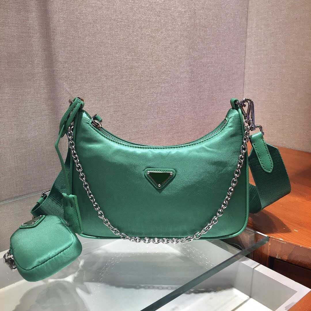 7.Nylon Green Bagsシルバーチェーン