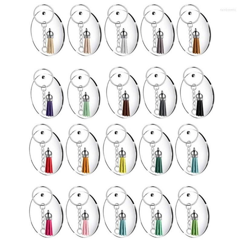 48 Pieces Acrylic Keychain Blanks Set Including Clear Circle Keychains  Blank & Key Rings & Tassels & Jump Chain for Vinyl Crafting DIY Crafts  Projects