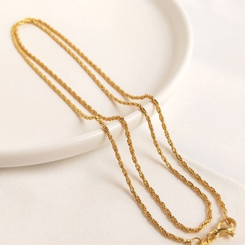 Kettingen verguld echt goud kleurbehoud 60CM lange ketting ketting DIY sieraden maken accessoires sieraden bevindingen_voghion.com