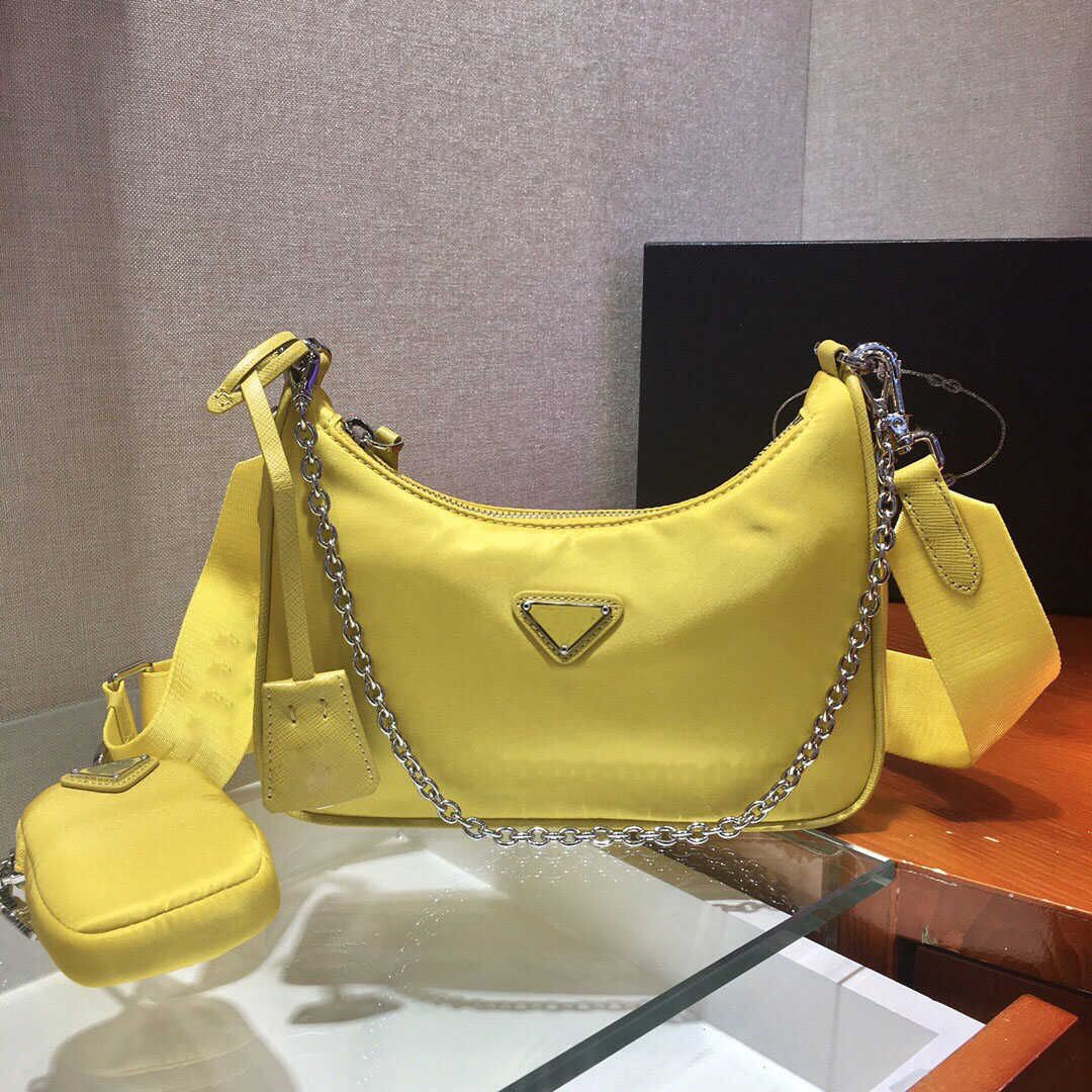 11.nylon yellow bags silver chain