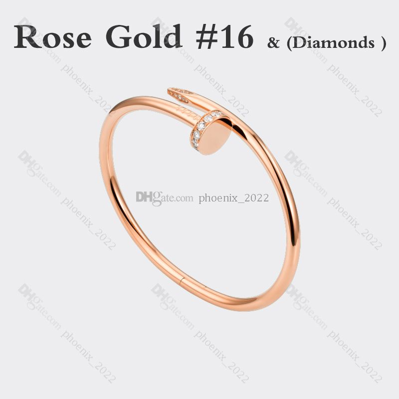 Różowe złoto # 16 (diamenty bransoletka do paznokci)
