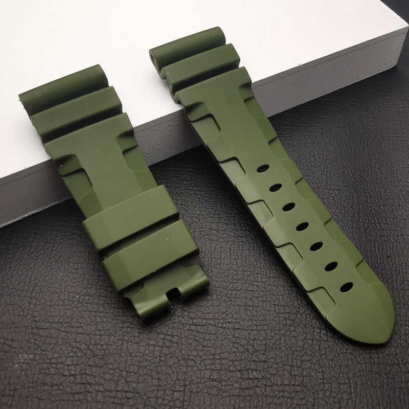 24mm groene strap-bloem zilveren gesp