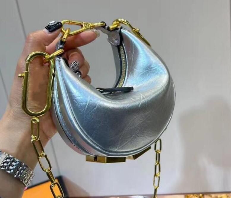 Silver Bags Metal chain shoulder belt