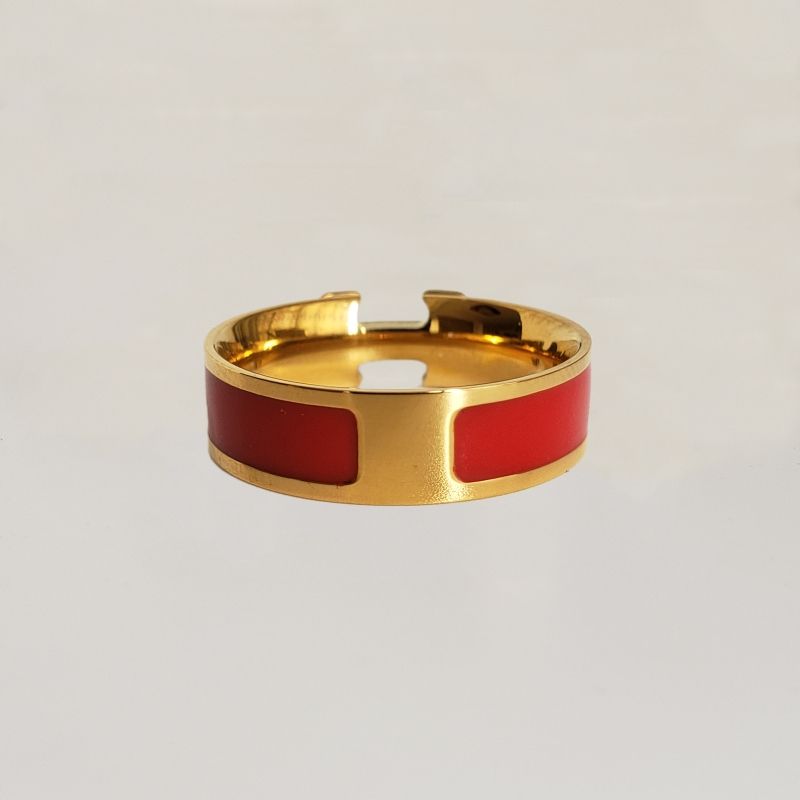 Oro de 6 mm de ancho con rojo