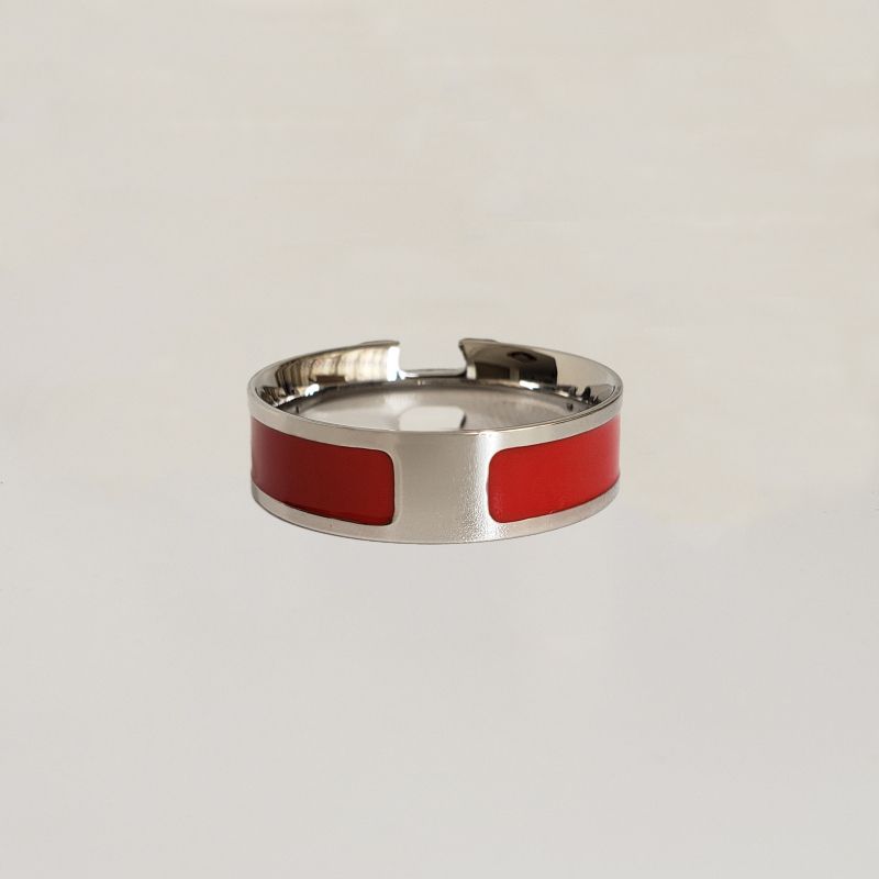 6MM wide silver with red