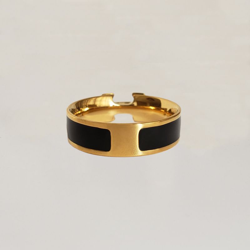 6MM wide gold with black
