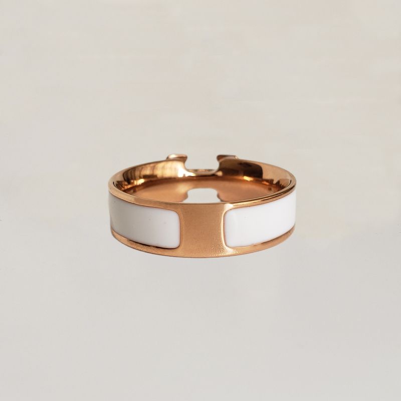 6MM wide rose gold with white