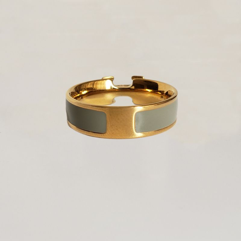 6MM wide gold with gray