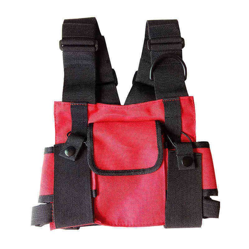 a red chest bag