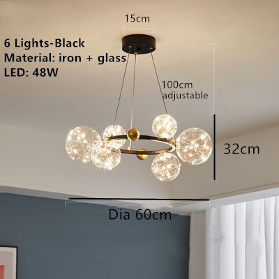 6 glazen zwart warm licht